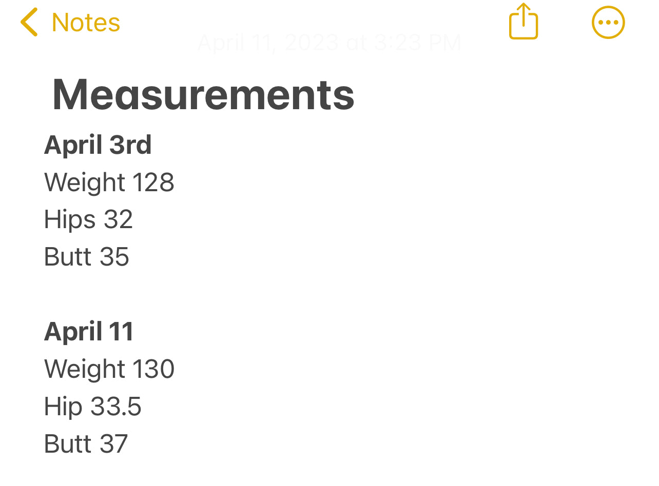 Goddess Measurements